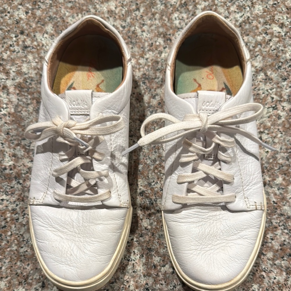 White OluKai Leather Sneakers